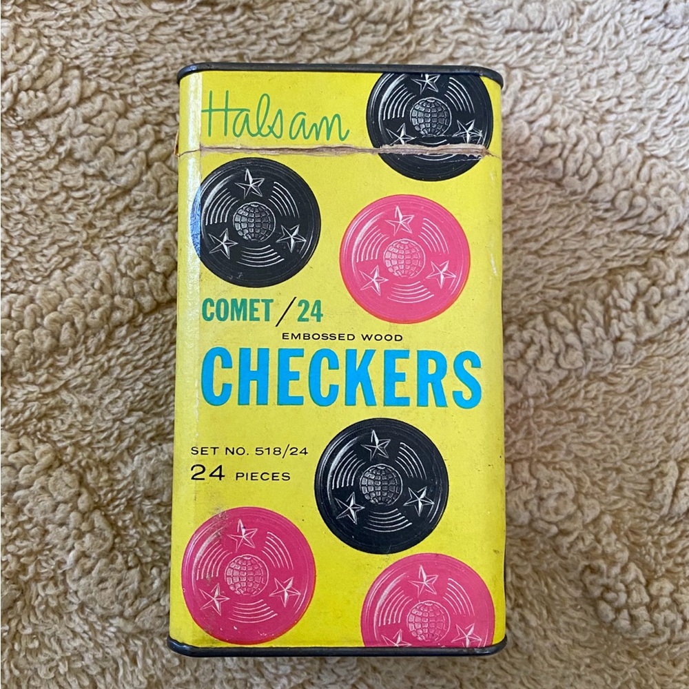 🍀Halsam Comet 24 Checkers Set - Yellow, Pink & Black